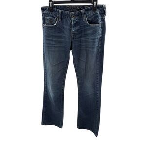 Guess Falcon Slim Jeans Dark Wash Button Fly Mens Jeans Vintage Y2K30x32